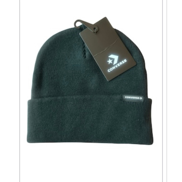 Men’s Converse Black One Size Knit Beanie Hat - Picture 1 of 2